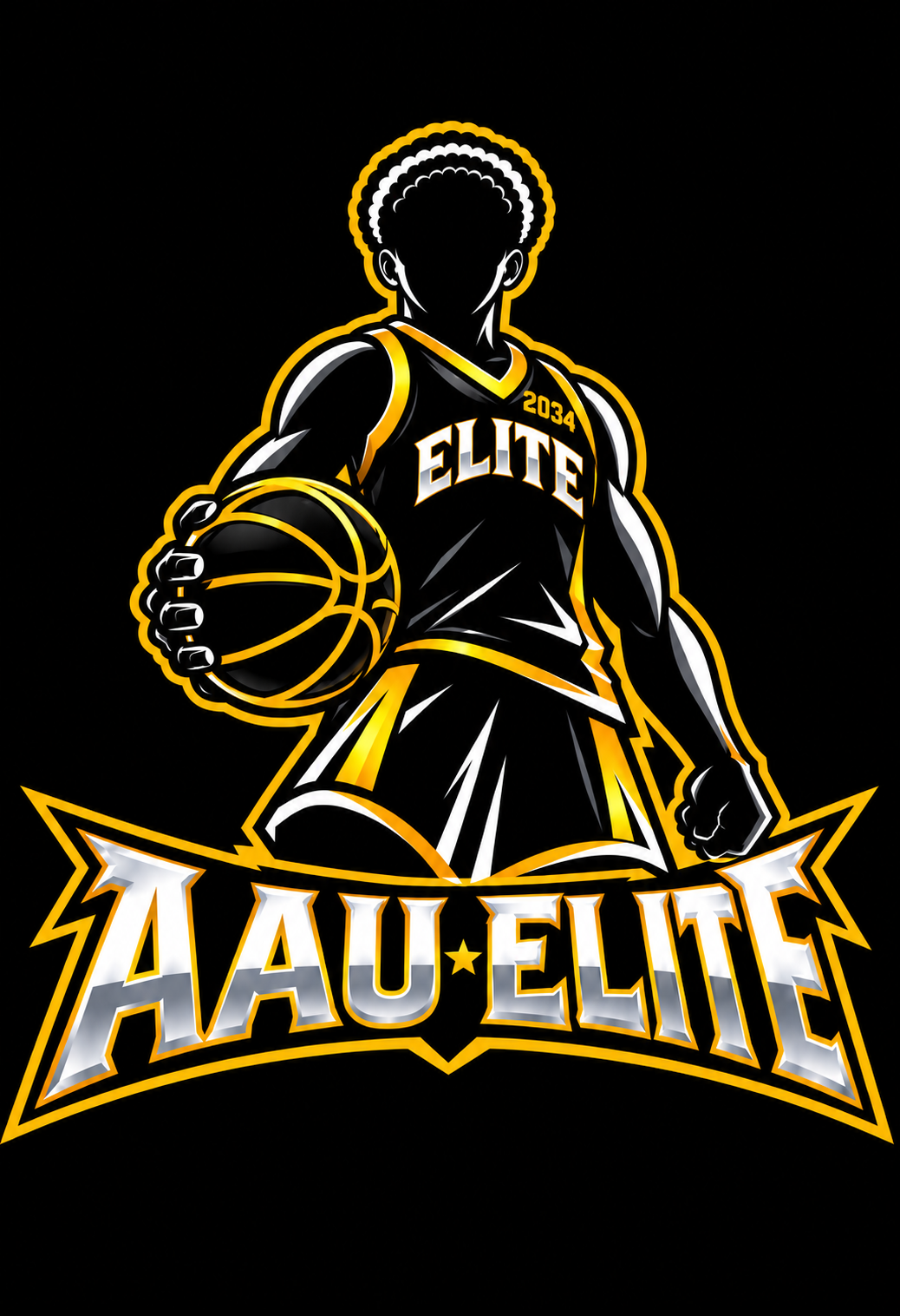 AAU ELITE basketball player logo